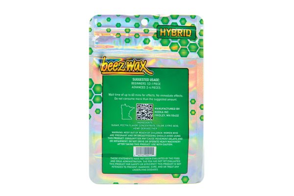 Beez-Wax-Green-Berry-Hybred-THC-Gummies-Back Beez-Wax-Green-Berry-Hybred-THC-Gummies-Back