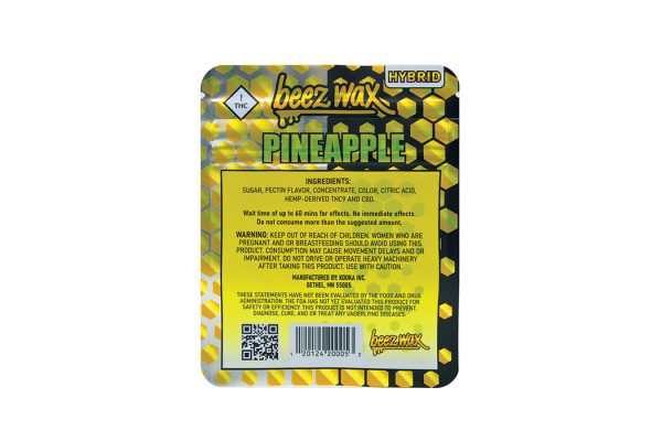 Beez-Wax-Hybred-Pineapple-THC-Gummies-Back Beez-Wax-Hybred-Pineapple-THC-Gummies-Back