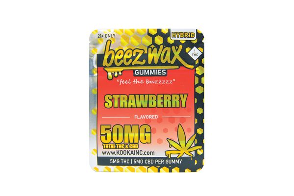 Beez-Wax-Strawberry-Hybred-THC-Gummies-Front Beez-Wax-Strawberry-Hybred-THC-Gummies-Front