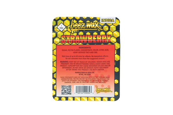 Beez-Wax-Strawberry-Indica-THC-Gummies-Back Beez-Wax-Strawberry-Indica-THC-Gummies-Back