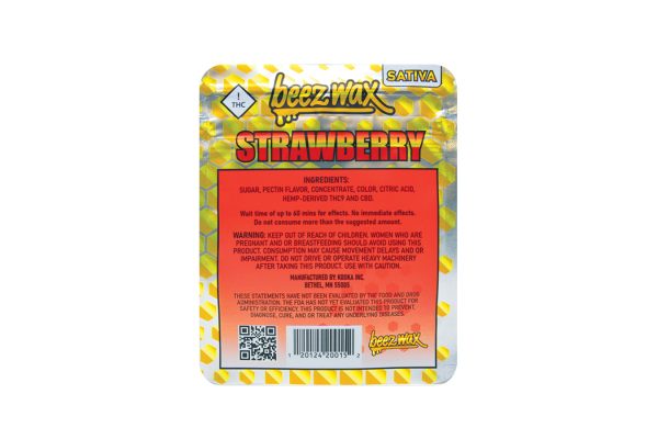 Beez-Wax-Strawberry-Sativa-THC-Gummies-Back Beez-Wax-Strawberry-Sativa-THC-Gummies-Back
