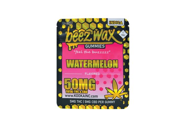 Beez-Wax-Watermelon-Indica-THC-Gummies-Front Beez-Wax-Watermelon-Indica-THC-Gummies-Front