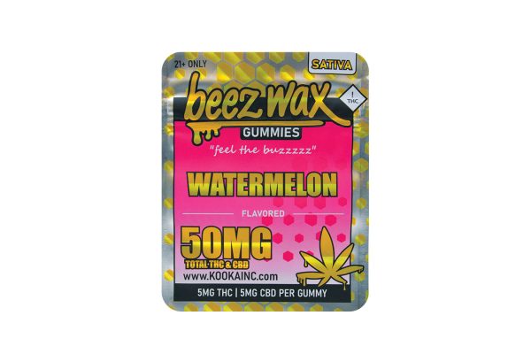 Beez-Wax-Watermelon-Sativa-THC-Gummies-Front Beez-Wax-Watermelon-Sativa-THC-Gummies-Front