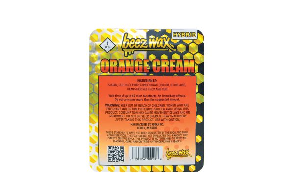 Beezwax-Orange-Cream-HybredTHC-Gummies-Back Beezwax-Orange-Cream-HybredTHC-Gummies-Back