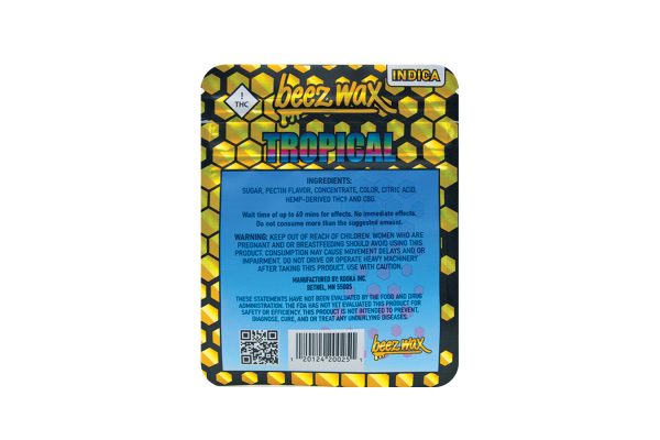 Beezwax-Tropical-Indica-THC-Gummies-Back Beezwax-Tropical-Indica-THC-Gummies-Back