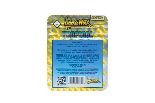 Beezwax-Tropical-Sativa-THC-Gummies-Back Beezwax-Tropical-Sativa-THC-Gummies-Back